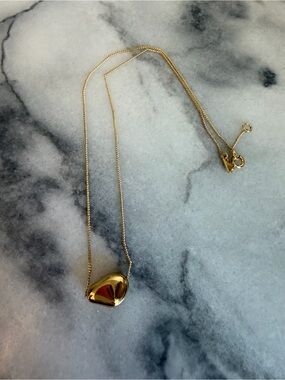 Jenny Bird Polished Gold Heart Pendant Necklace